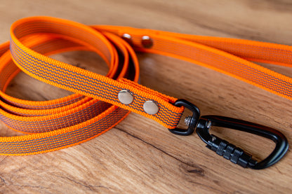 Orange Non-slip Dog Leash with Twist-Lock carabiner, 20 mm