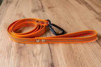 Orange Non-slip Dog Leash with Twist-Lock carabiner, 20 mm