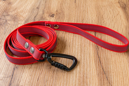 Red Non-slip Dog Leash with Twist-Lock carabiner, 20 mm