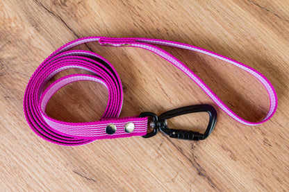 Pink Non-slip Dog Leash with Twist-Lock carabiner, 20 mm