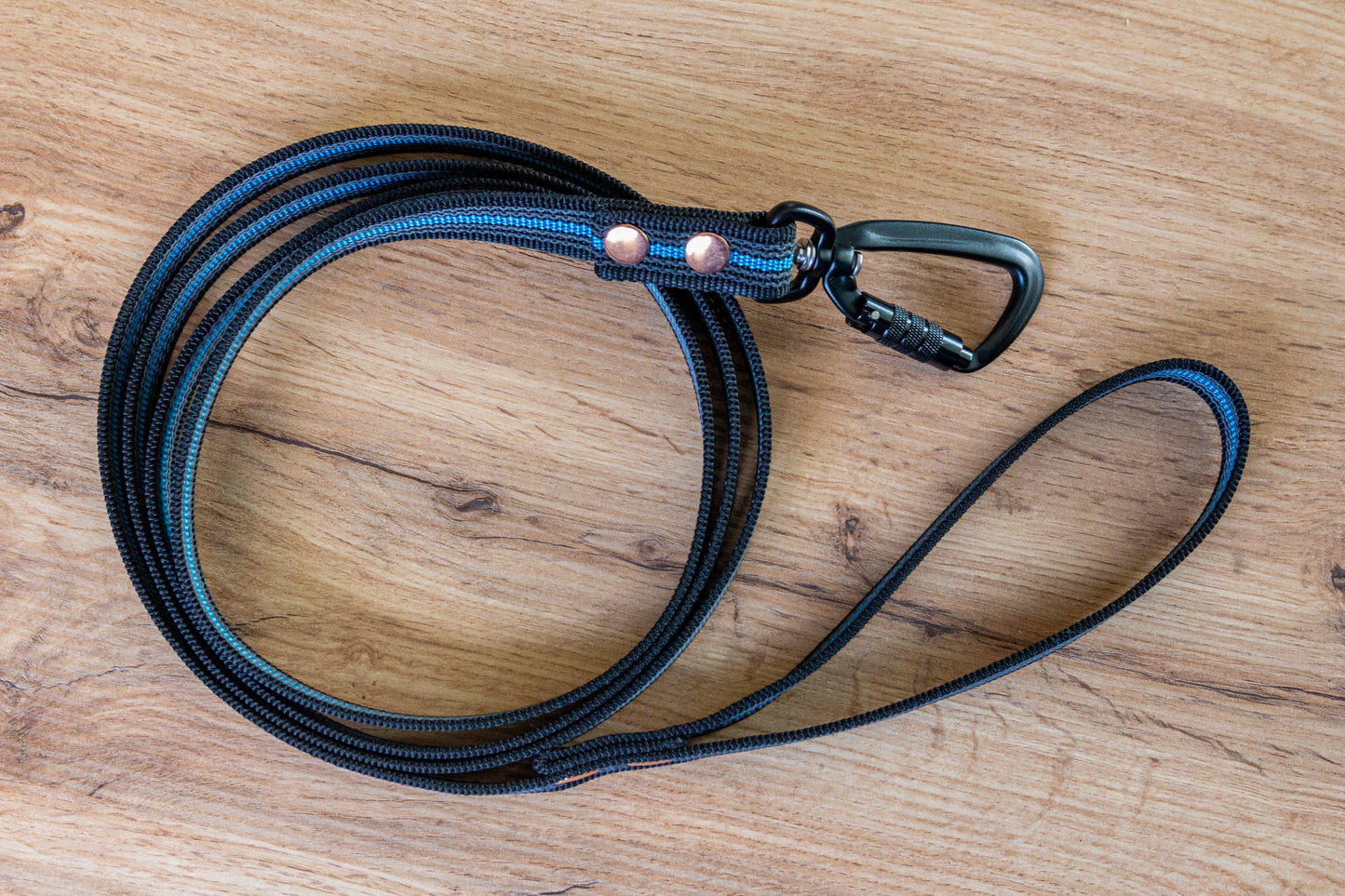 Black & Blue Non-slip Dog Leash with Twist-Lock carabiner, 20 mm