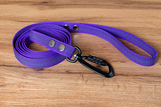 Purple Non-slip Dog Leash with Twist-Lock carabiner, 20 mm