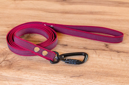 Burgundy Non-slip Dog Leash with Twist-Lock carabiner, 20 mm