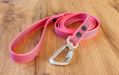 Neon Pink Non-slip Dog Leash with Twist-Lock carabiner, 20 mm