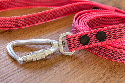 Neon Pink Non-slip Dog Leash with Twist-Lock carabiner, 20 mm